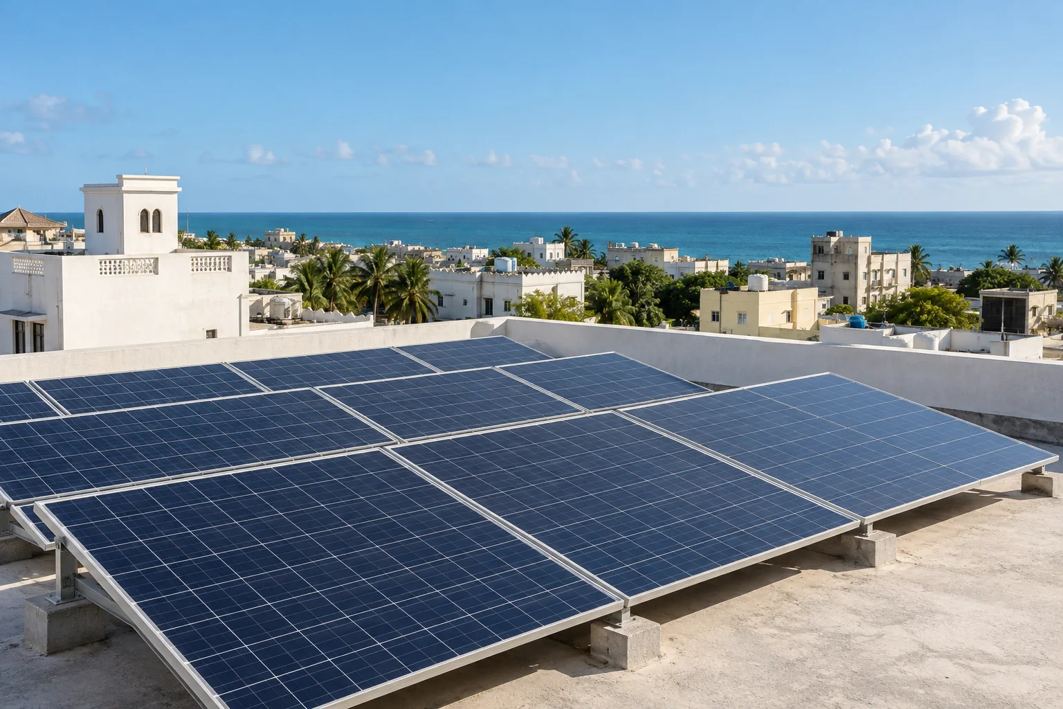 Concept image of rooftop solar panels